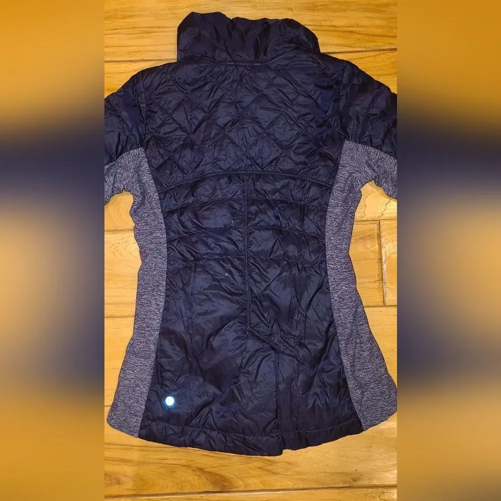Lululemon Down For a Run Pullover Puffer Jacket dark blue Purple Medium 6 Or 8